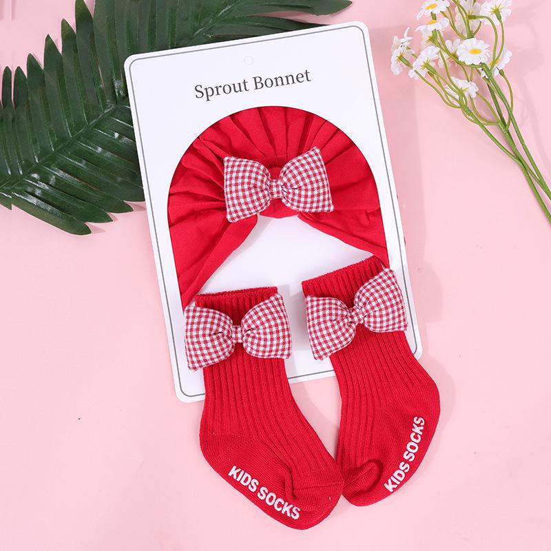 Top Seller: Newborn Baby Hat & Socks Set with Cute Bow Accessories - Popular in Europe, America & Middle East