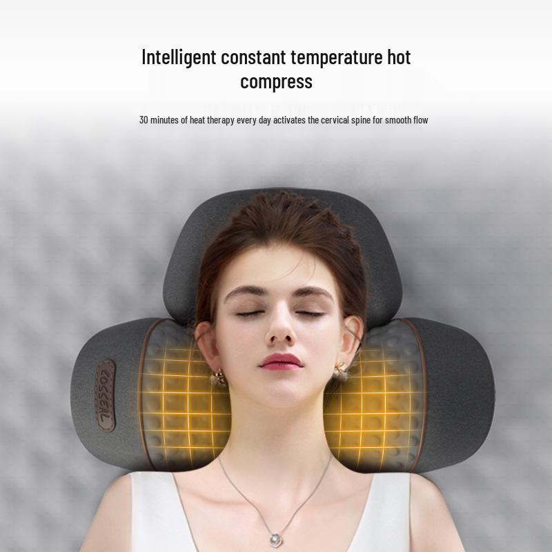 Heated Cervical Support Pillow with Massage & Neck Vertebrae Protection