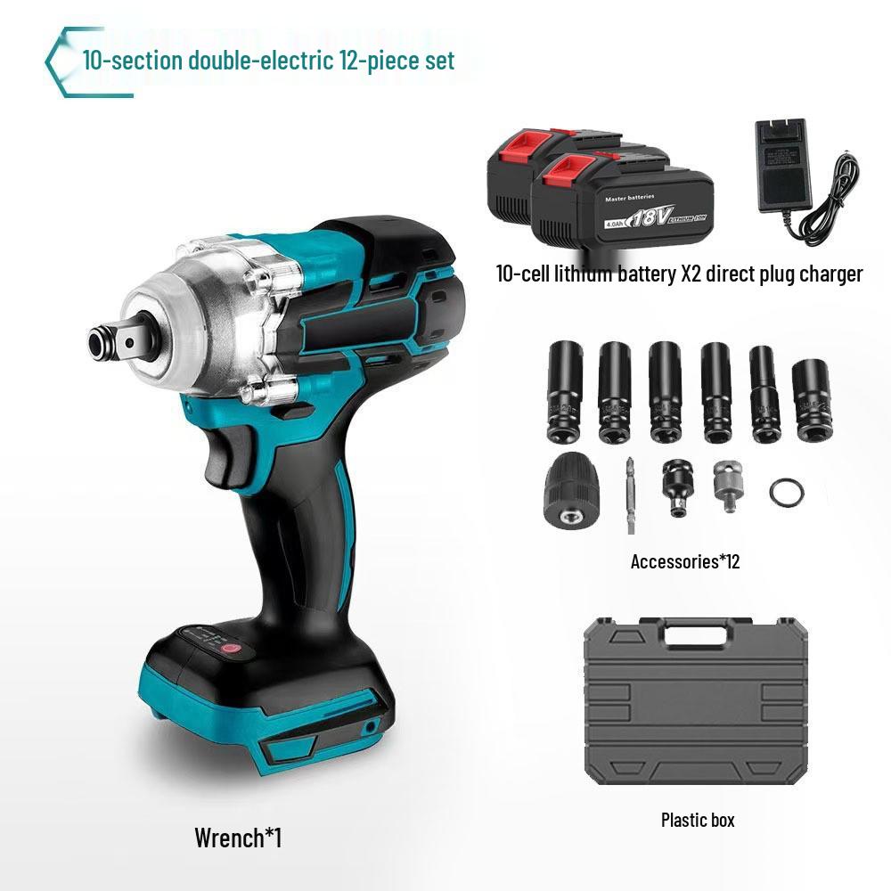Rechargeable Brushless Impact Wrench with Lithium Battery - High Power Electric Scaffolding Tool