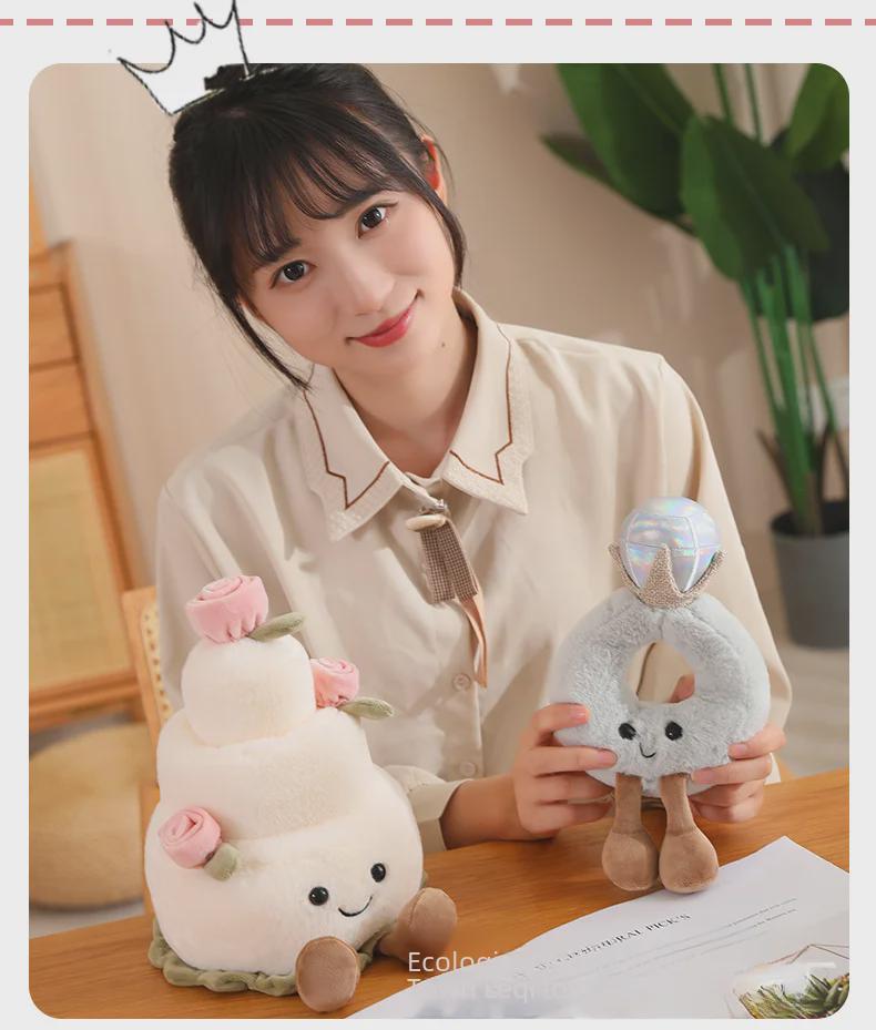 Regenbogenkuchen Diamantring Jellycat Puppe Plüschtier - Valentinstagsgeschenk