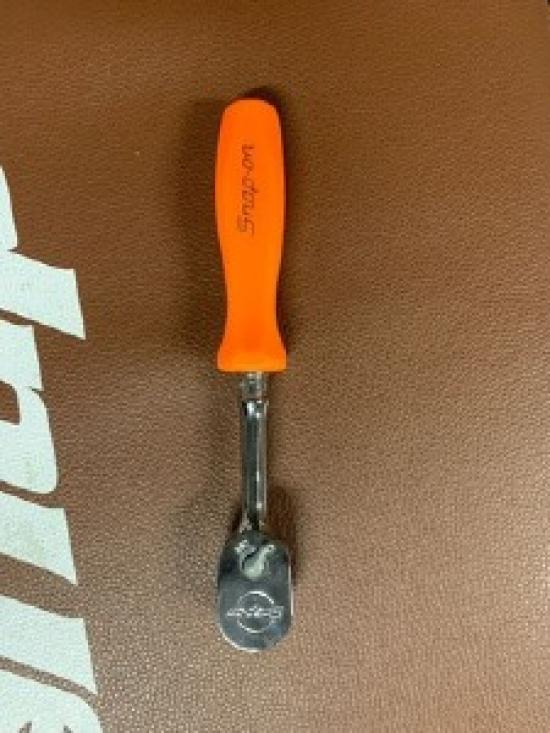 

USED Snap-on Tools 1/4 Drive Hard Grip Round Ratchet Orange