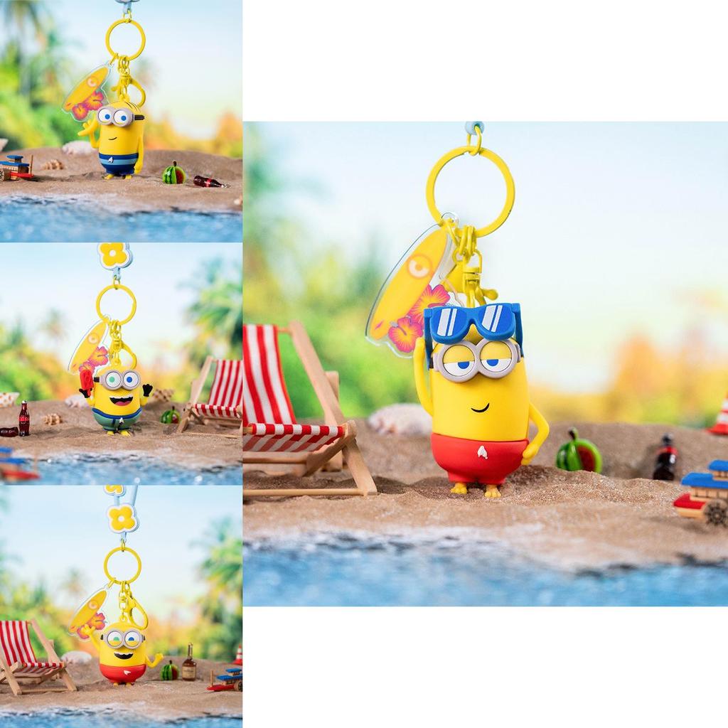 Minions Sommerzeit PVC Schlüsselanhänger mit Cartoon-Design für Geschenk und Taschendekoration