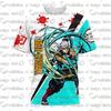 2026 Summer Cartoon T-shirt Daki Gyutaro Full Color Anime Print Unisex Loose Short Sleeve Tee Men Women Demon Slayer Cos Top