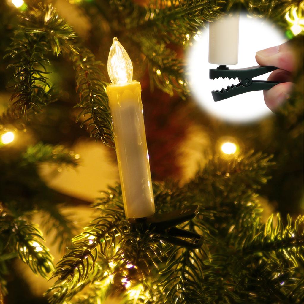 3.5" Clip on LED Taper Candle Christmas Light with Remote Control Waterproof & Color Changing ABS Material
