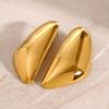Jieding Exaggerated 18k Gold-Plated Stainless Steel Stud Earrings - Elegant Color-Preserving Jewelry