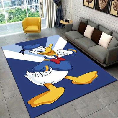 1pc Donald Duck Pattern Area Rug Soft Flannel Floor Mat for Living Room, Bedroom, Sofa Coffee Table Floor Mat, Machine Washable