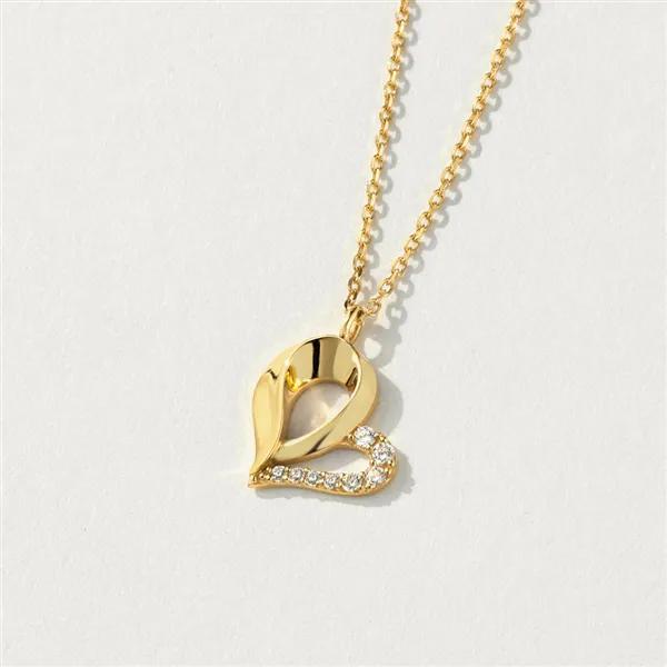 14K Cora Heart Cubic Necklace