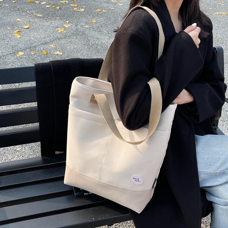 

Commuter Tote Bag Women Color Block Underarm Bag Student Shoulder Bag хакі