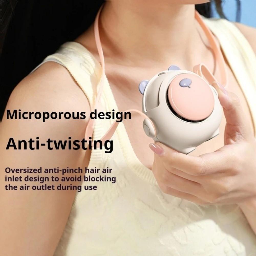 

Rechargeable Electric Fan Mini Hanging Neck Fans Outdoor Portable Fan Small Fan рожевий