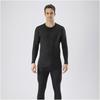 Heat-generating innerwear, Breath Thermo underwear, thick wool crew neck long-sleeve shirt, men's, C2JAAC10, black, size M