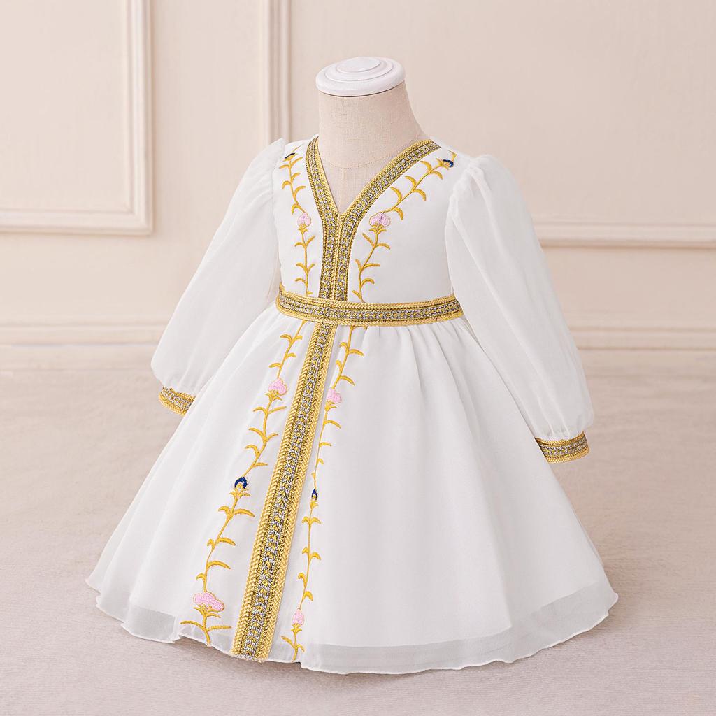 Embroidered Lace Formal Gown for Middle Eastern Girls - Princess Banquet & Evening Dress