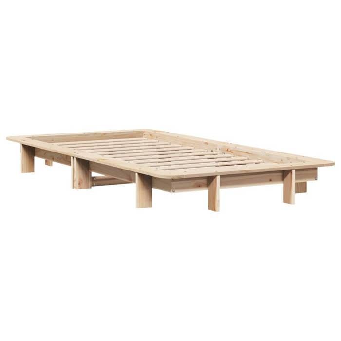 VidaXL Cadre de lit 90x200 cm bois de pin massif, meuble de chambre à coucher, sommier, lit en bois 350668