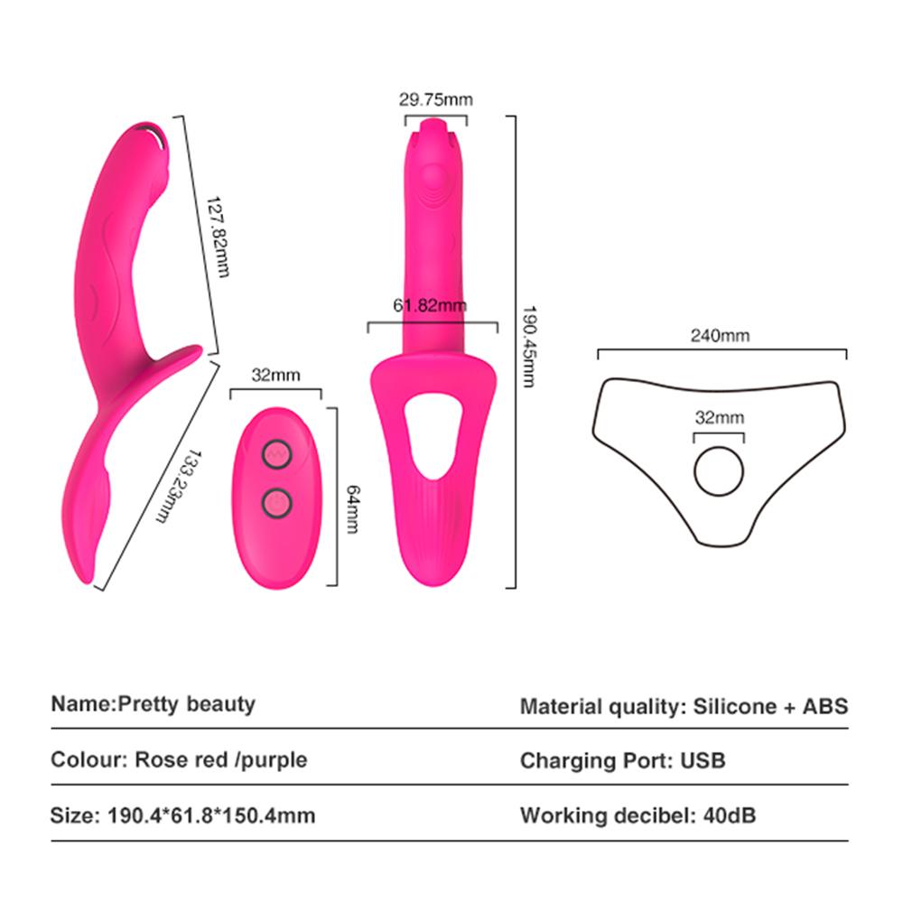 7 Speeds Strapless Strapon Dildo Vibrator Female Double Vibrating G Spot Adult Sex Toys for Women Couple Anal Prostate Massager