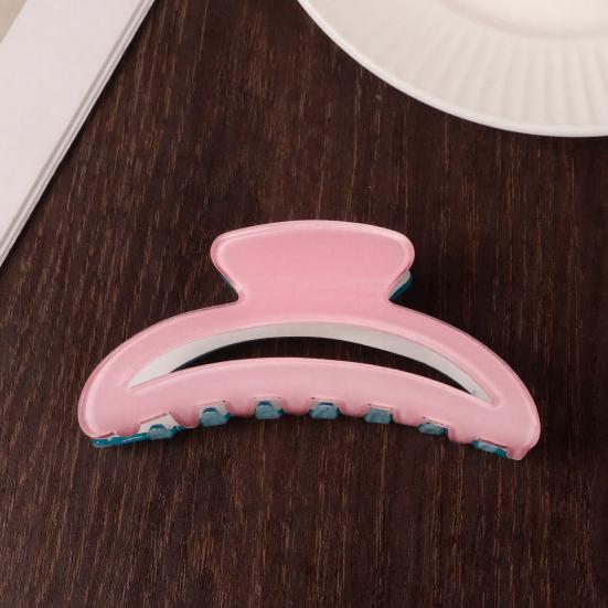 Hair Claw Contrast Color Hollow Design Back Head Shower Clip Anti-slip Medium Size Shark Hair Claw Versatile Hair Accessory