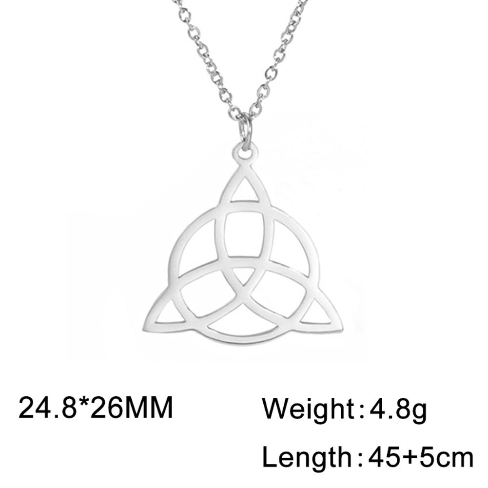 Dawapara Dreifaltigkeitsknoten Triquetra Halskette Kranz Keltischer Knoten Glücksbringer Edelstahl Schmuck Neujahrsgeschenk
