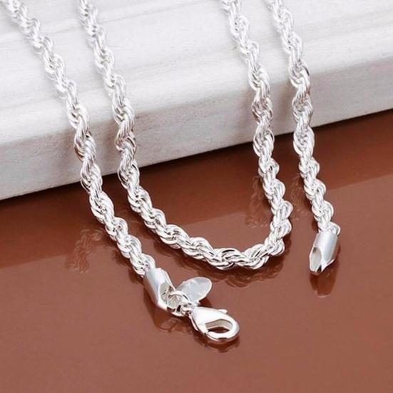 Unisex Fashion 18-30 Inch Necklace Twisted Chain Pendant Jewelry Gift for Dating