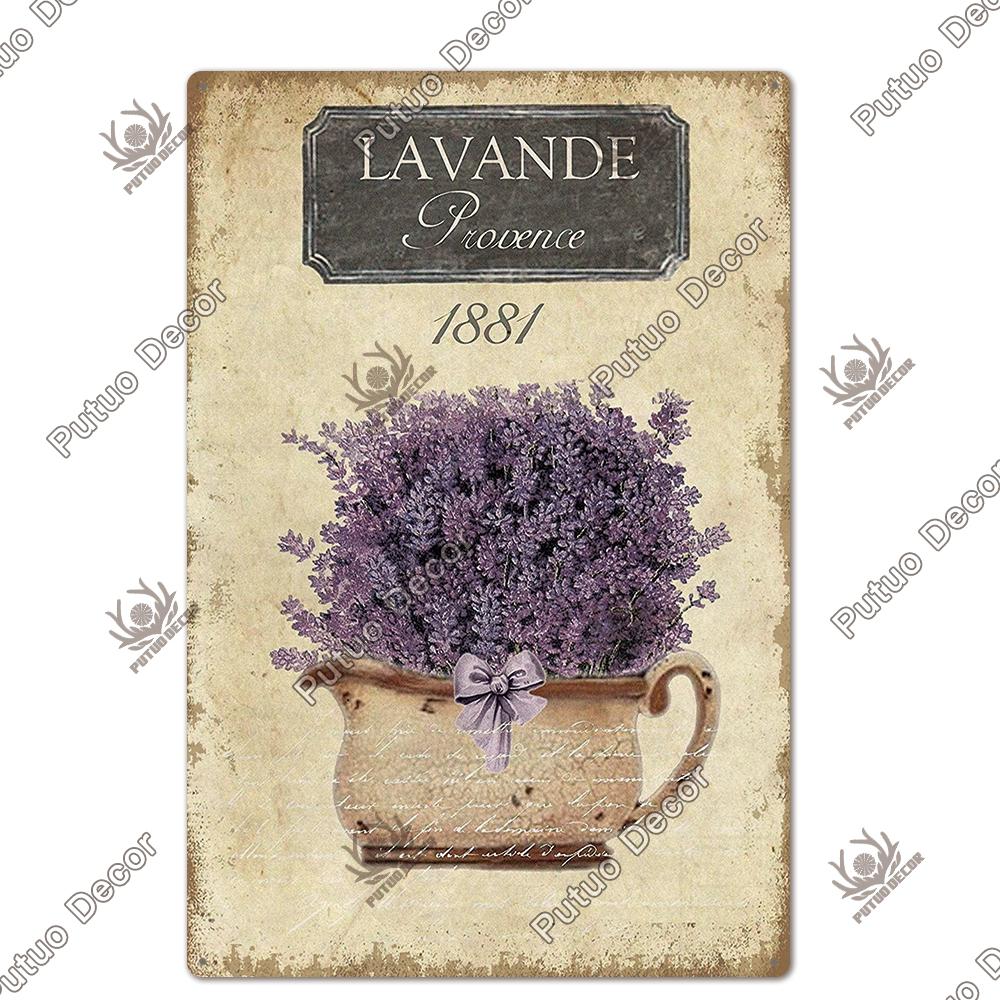 Decor Flower Plaque Metal Vintage Tin Sign Wall Decoration Posters for Home Garden Kitchen Living Room Iron Painting