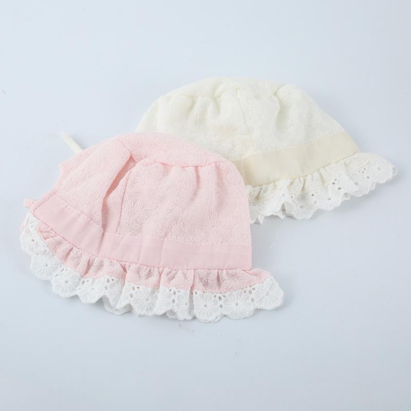 Lace Trim Infant Fisherman Hat with Ear Protection – Stylish Newborn Accessory