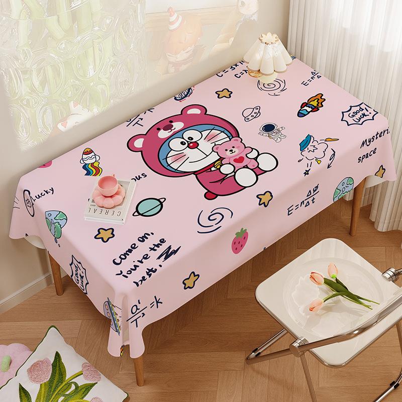 

Jingle cat pvc waterproof and oil-proof tablecloth girl heart dining table mat dormitory computer cover cloth cartoon leave-in tablecloth 60*90 multifunctional cover cloth
