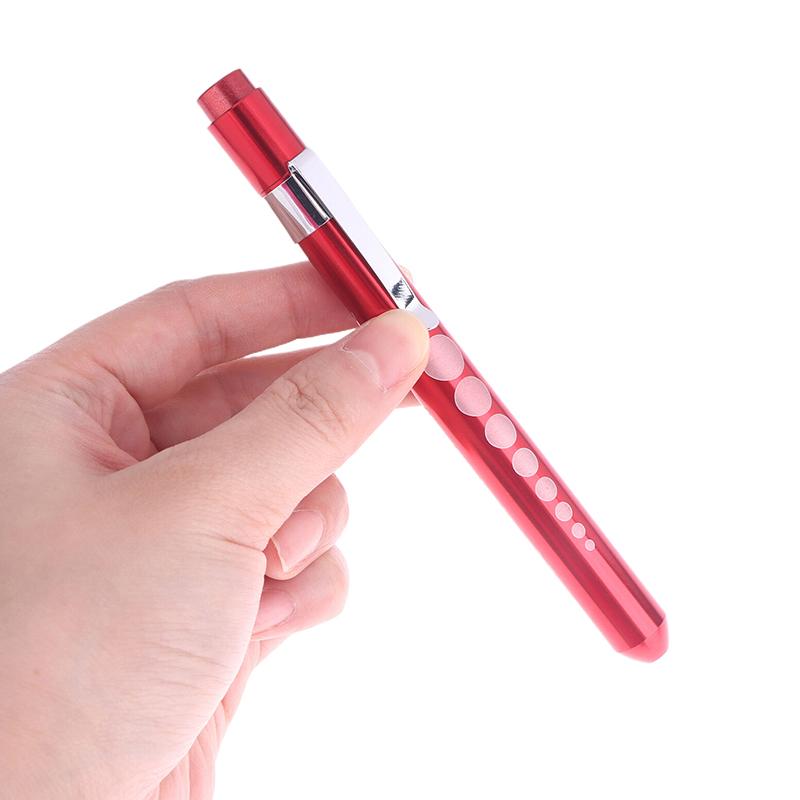 Portable Medical Led Penlight With Pupil Gauge Ruler With Battery Mini Flashlight White+Yellow Light For Doctor Nurse Diagnosis