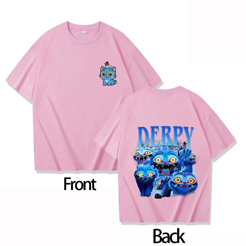 Round Neck Boys Girls T-shirt Cute KPOP Demon Hunter Tiger Derpy Parent-child Girls Short-sleeved Comfortable Adult Top