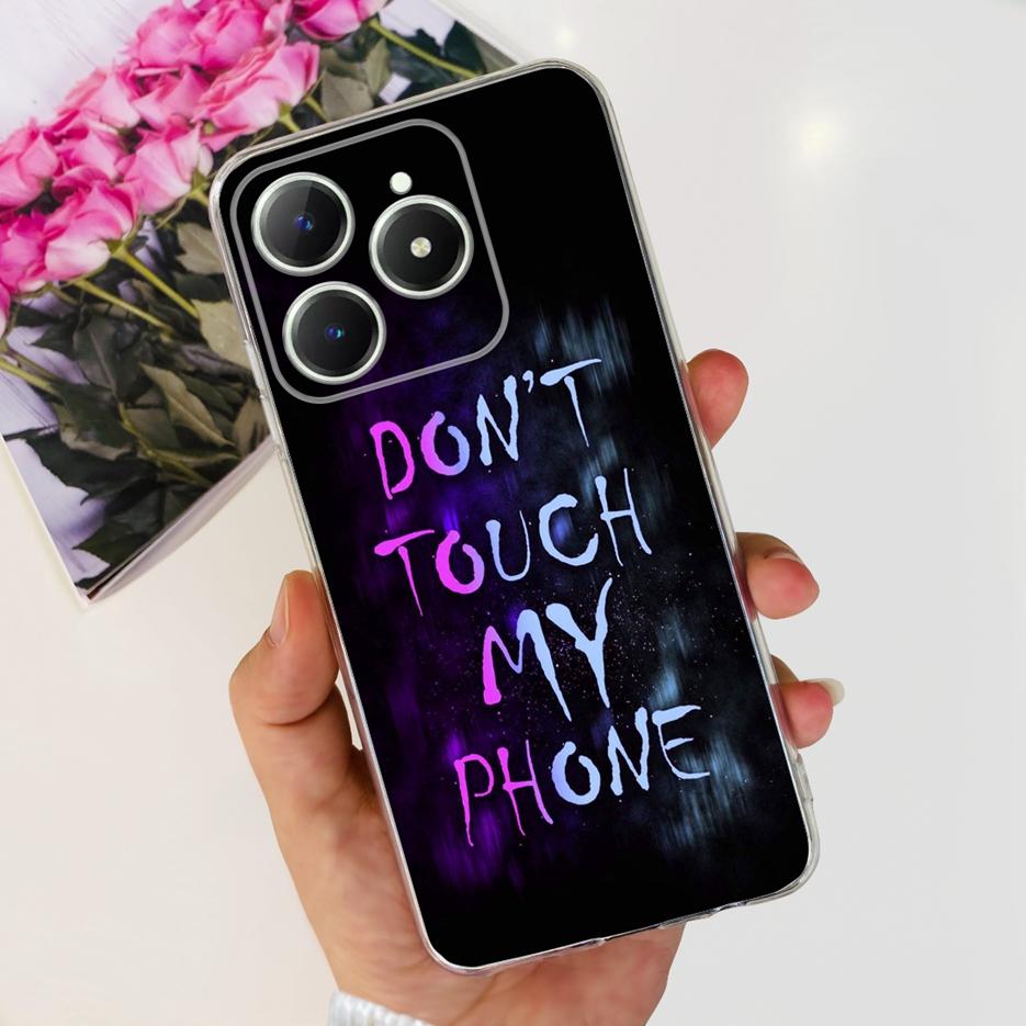 For Realme C61 Case RMX3939 Cute Panda Cartoon Painted Cover Soft Slim Phone Case For Realme C63 C 61 RealmeC61 RealmeC63 Bumper