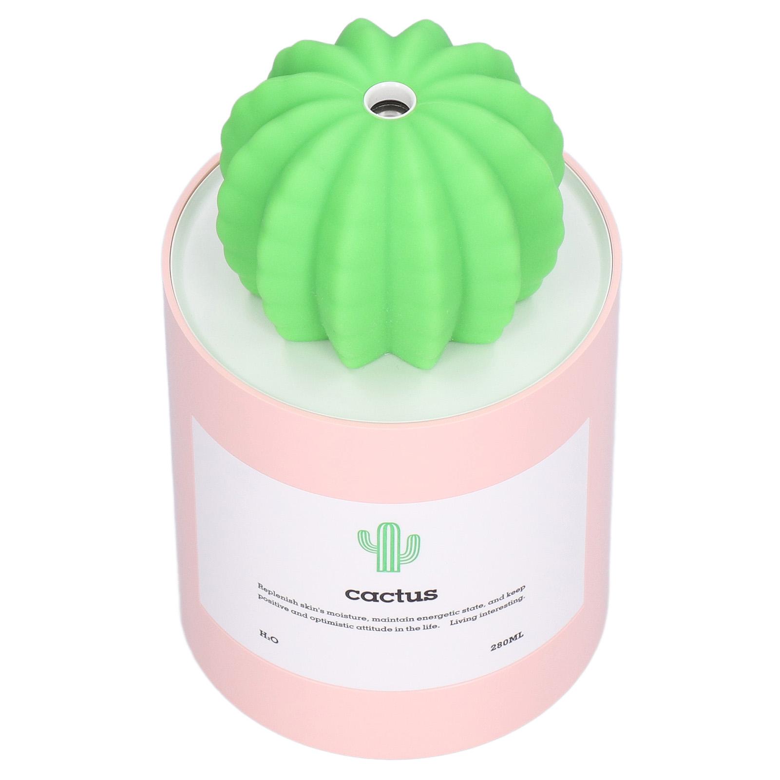 280ml Cactus Desktop Humidifier USB Power Supply Mute Nano Atomization Humidifier Pink розовый