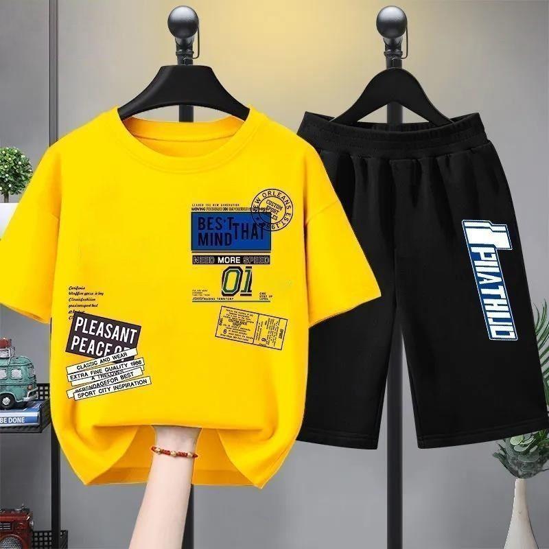 Short sleeved boys and girls summer fashion children's suit
