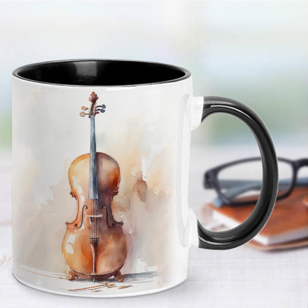 Guitar Bass Piano Violin Ceramic Mug Music Club Student Birthday Gift Drinking Cup Birthday Gift Funny Mugs