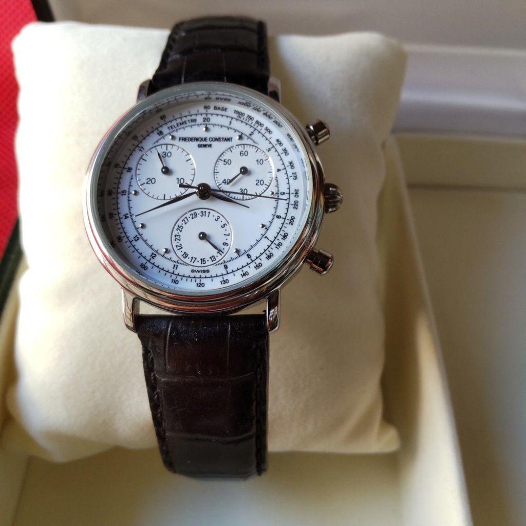 Used Frederique Constant Business Timer Moon Phase Watch Working