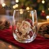 Feiertags-Trinkgläser Weihnachts-Cocktailglas, Becher mit Design: Weihnachtsmann, Schneemann, Rentier, Baum, 300ml Blei-freie Langlebige Glasbecher Trinkgeschirr