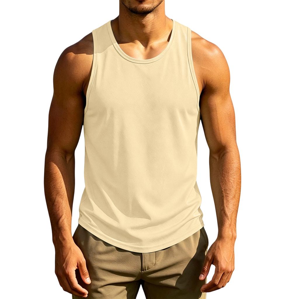 Men's Sleeveless Tank Top Lightweight Athletic Fitness Quick Dry Breathable Muscle Shirt Summer Workout Gym Vest