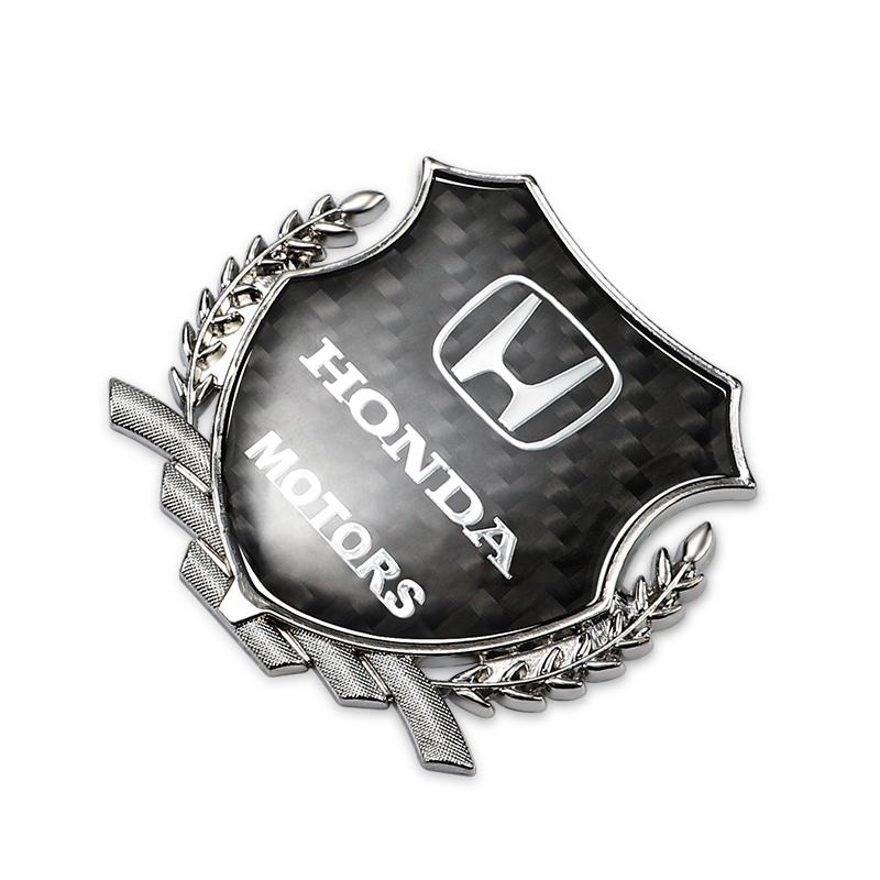 AAALY1 2Pcs Car Logo Metal Sticker Window Trunk Emblem Accessories For Honda Civic Fit Jazz Accord Pilot CRV Odyssey Passport City HRV