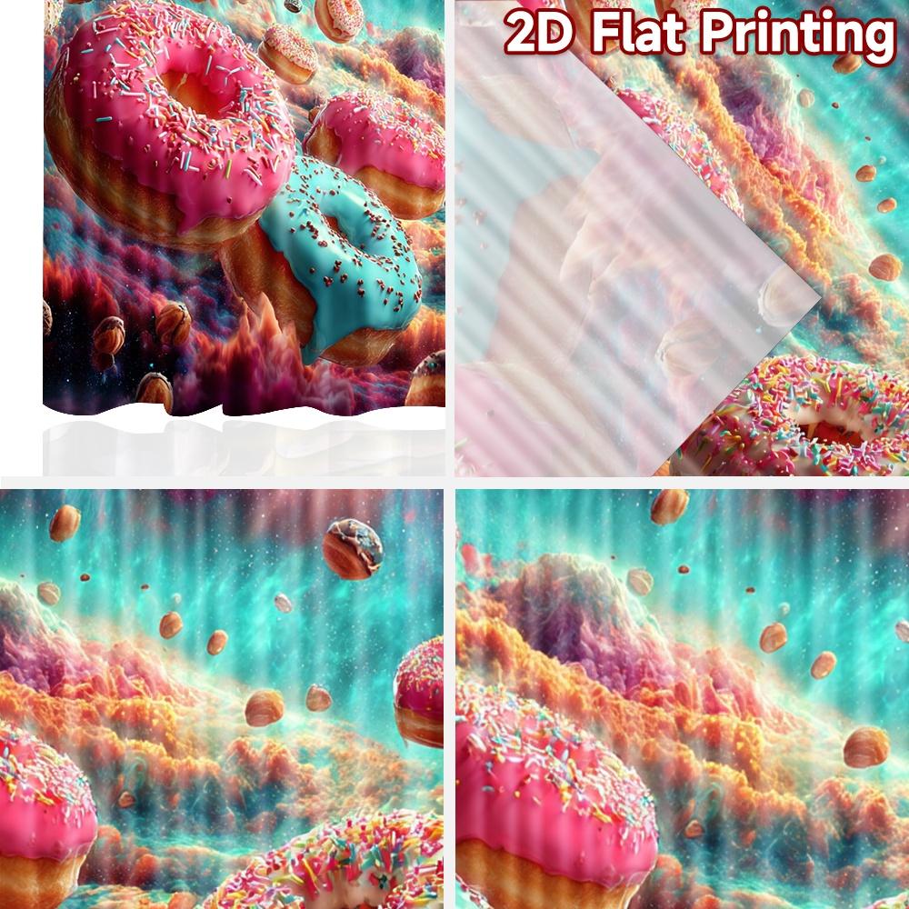 2D Flat Printing 2pcs Curtains Cosmic Donut Galaxy Swirl Digital Printed Polyester Drapes Family Party Decoration Perfect for