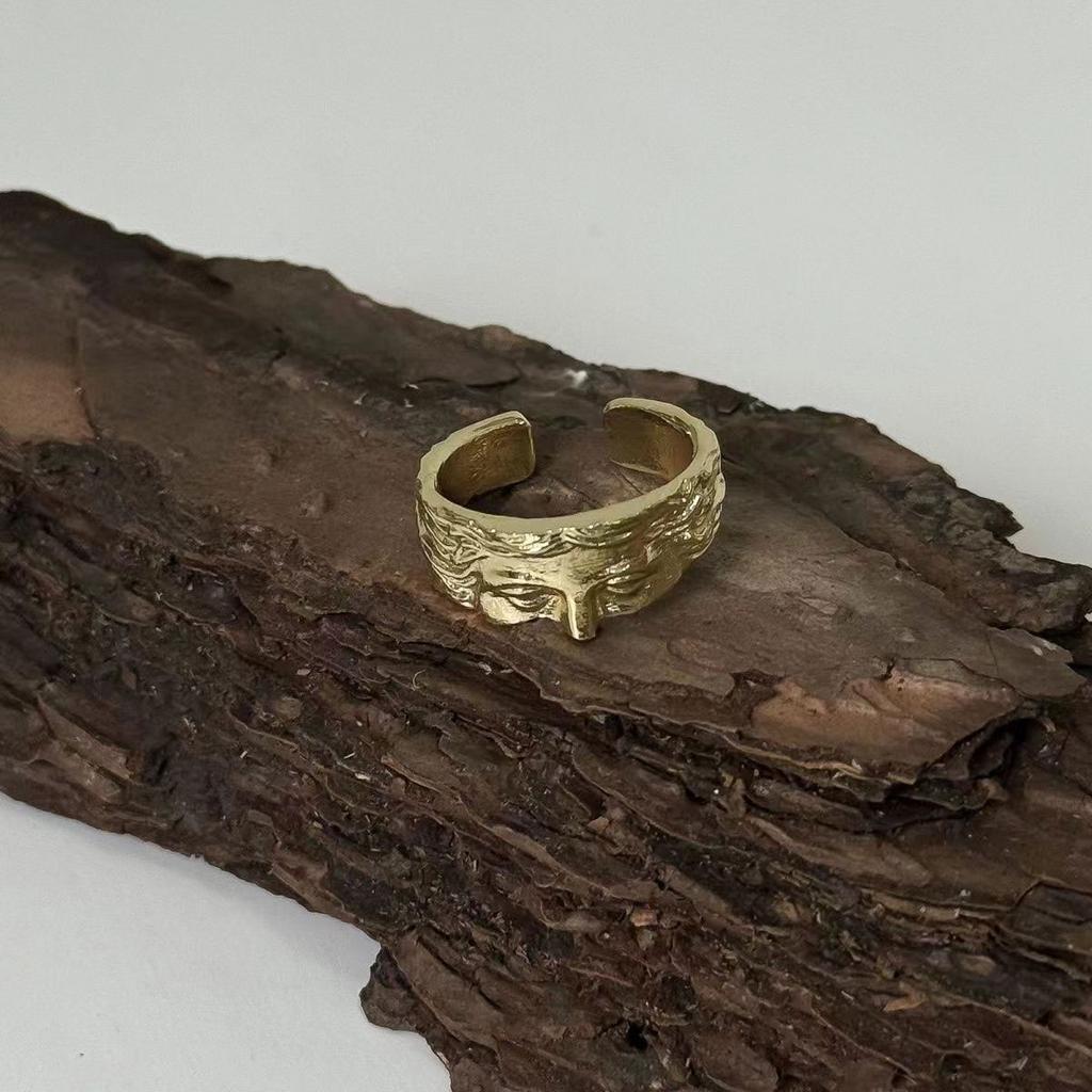 Retro Half Face Venus Ring for Men Women Greek Mythology Vintage Punk Gothic Art Open Ring Unisex Accessories Designer Jewelry