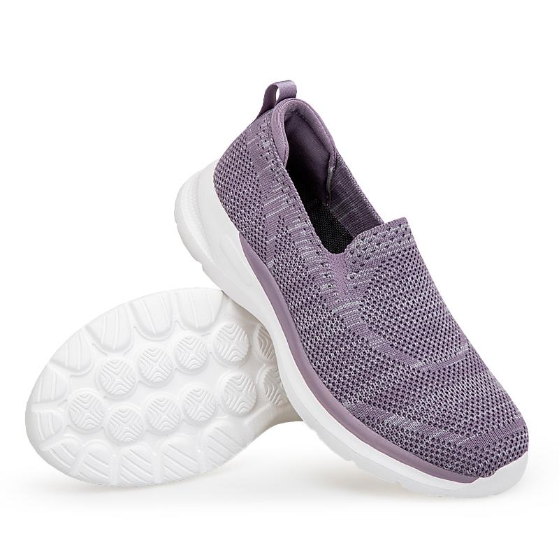 Couples Slip-on Casual Shoes Lightweight Flats Breathable Knitted Loafers Women Men Comfortable Daily Walking Shoes