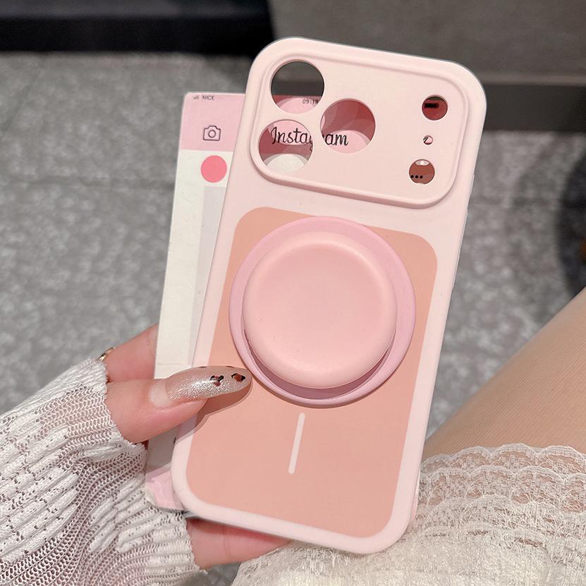 Liquid Silicone For Magsafe Magnetic Phone Case For iPhone 17 16 15 Pro Max 17Pro 16Pro Stand Holder Shockproof Cover