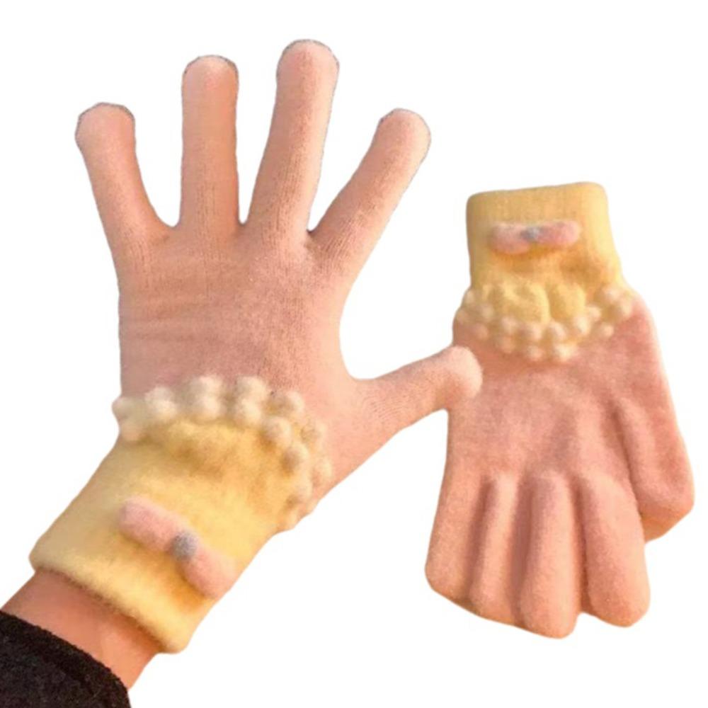 Korean Style Warm Knitted Gloves Touch-screen Riding Protective Mittens Daily Use