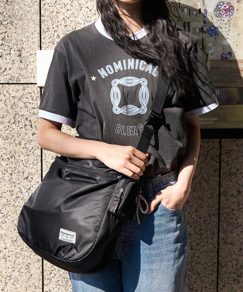 Nominical [Flexible Bag] Nylon Multi-Pocket Peddler Crossbody Bag (Dusty Blue)