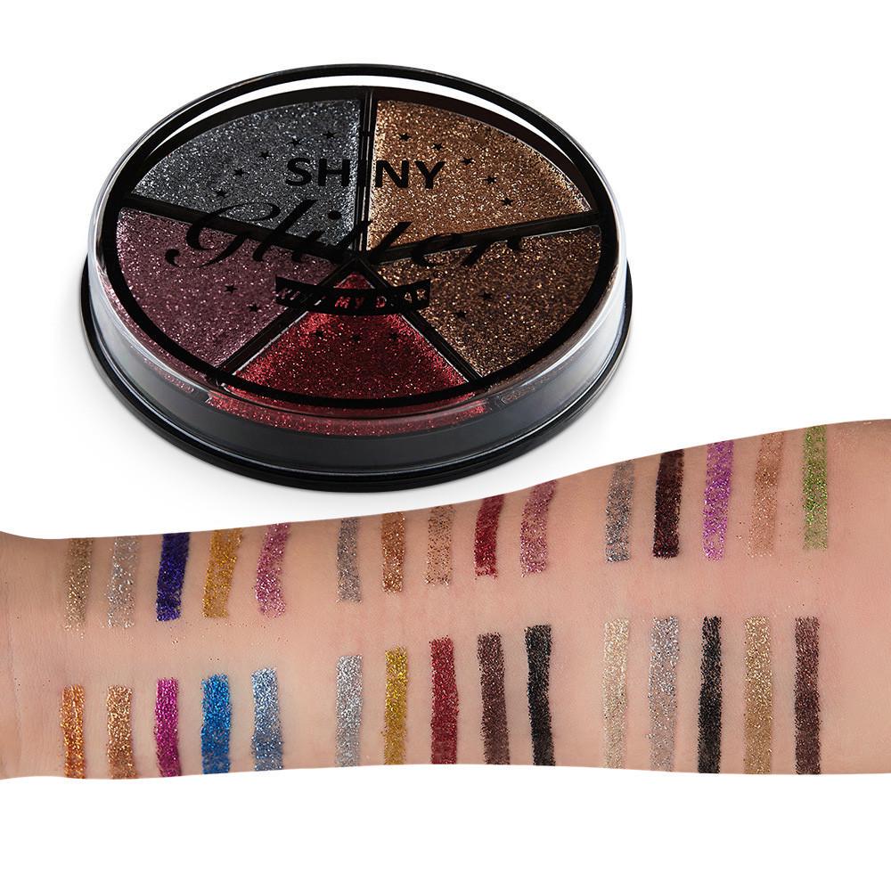 Buy 5 Color Glitter Eyeshadow Cream Makeup Waterproof Brighten Eye