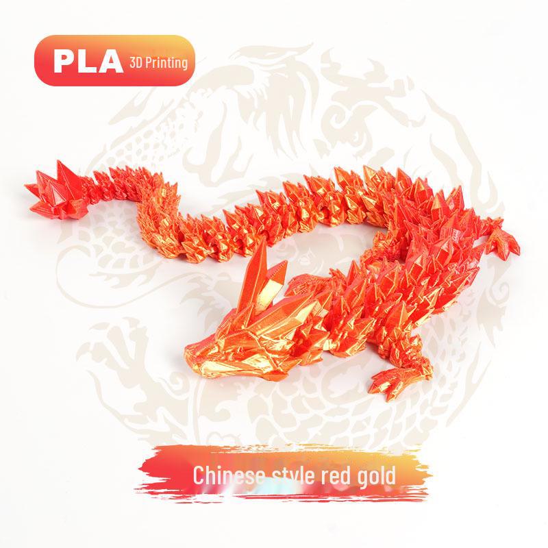 "Handcrafted 3D Printed Crystal Dragon Ornaments - Chinese Dragon & Dragon Egg Toys"
