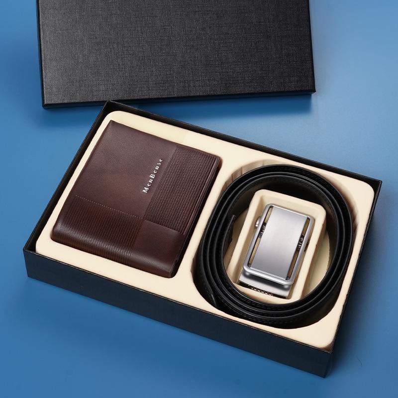 

Мужской поясной кошелек в подарочной коробке, автоматическая пряжка, поясной кошелек, комбинированная подарочная коробка высокого класса 130cm