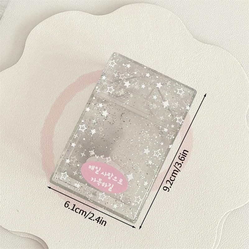 Cartoon Acrylic Photocard Storage Box Photo Cards Holder Idol Cards Storage Case Desk Accessiories Office Desk Card Organizer
