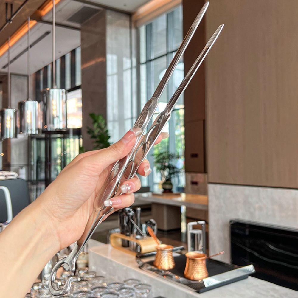 Cooking Tweezer Crane Shape Kitchen Food Tongs 304 Stainless Steel Anti-slip Tipped Barbecue Clip Extended Meat Clamp Restaurant