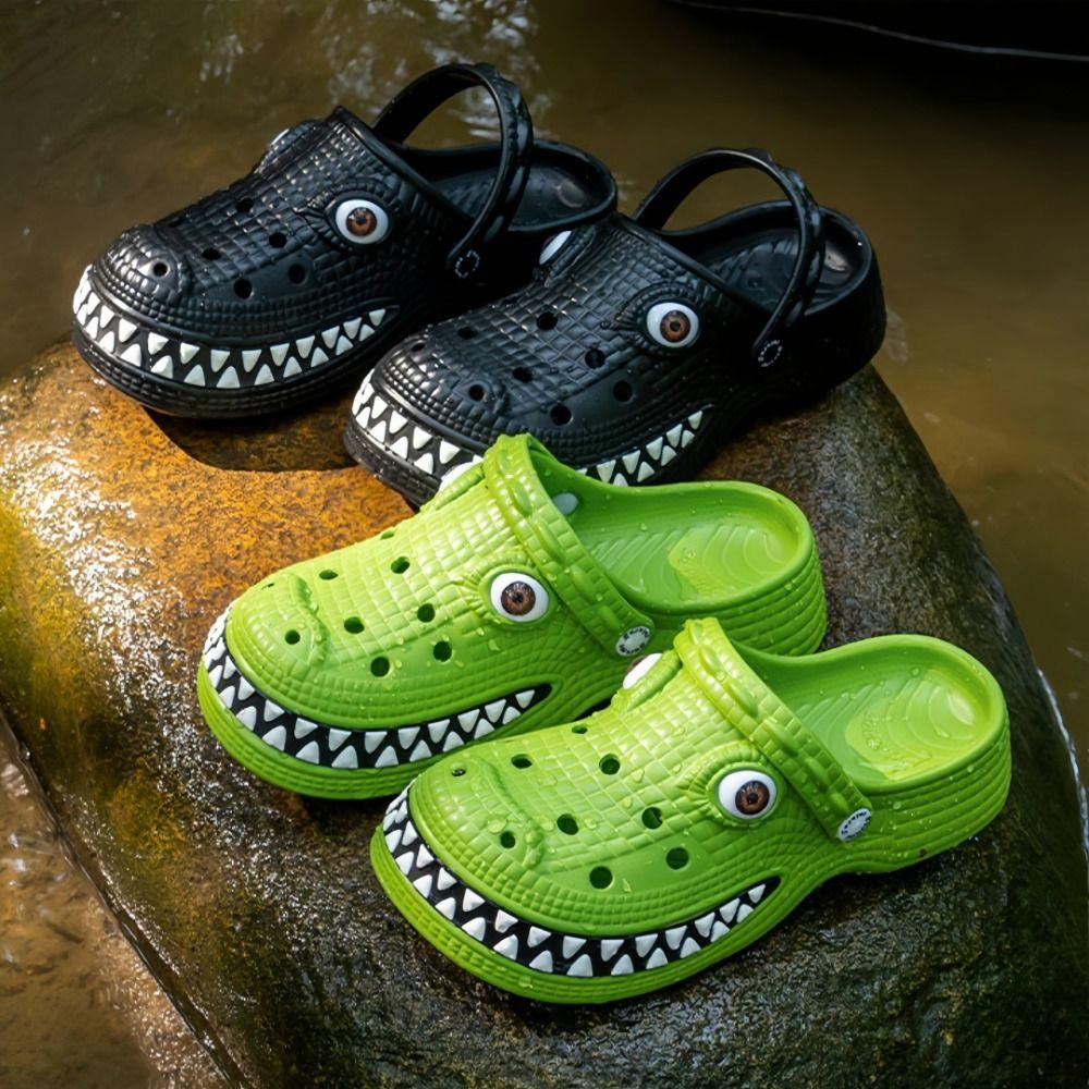 Crocodile Shape Children's Sandals Cartoon Beach Slippers Kids Slippers For Boys Aged 4-7