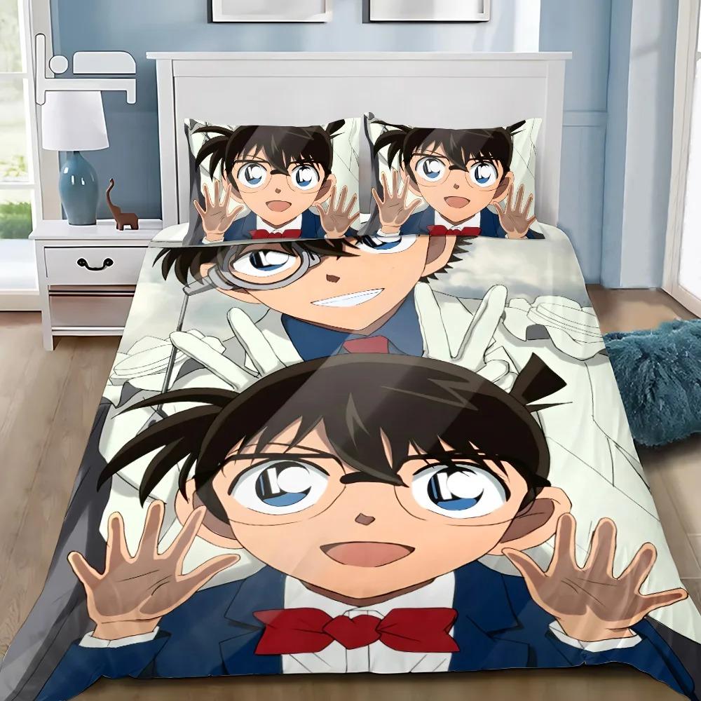 Anime Duvet Cover Pillowcase D-Detective C-Conan Bedding Set Adult Boy Girl Bedroom Decoration Children Single Double Large Size