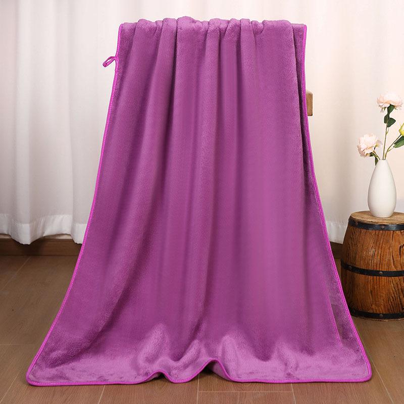 Solid Color Thickened Microfiber Polyester-Cotton Beach & Bath Towel Set