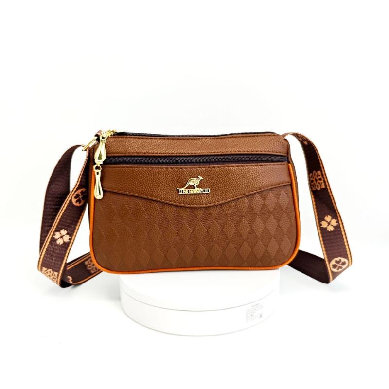 

New stylish and simple women s bag multi-compartment single shoulder messenger bag versatile soft bag single shoulder messenger strap света кофе