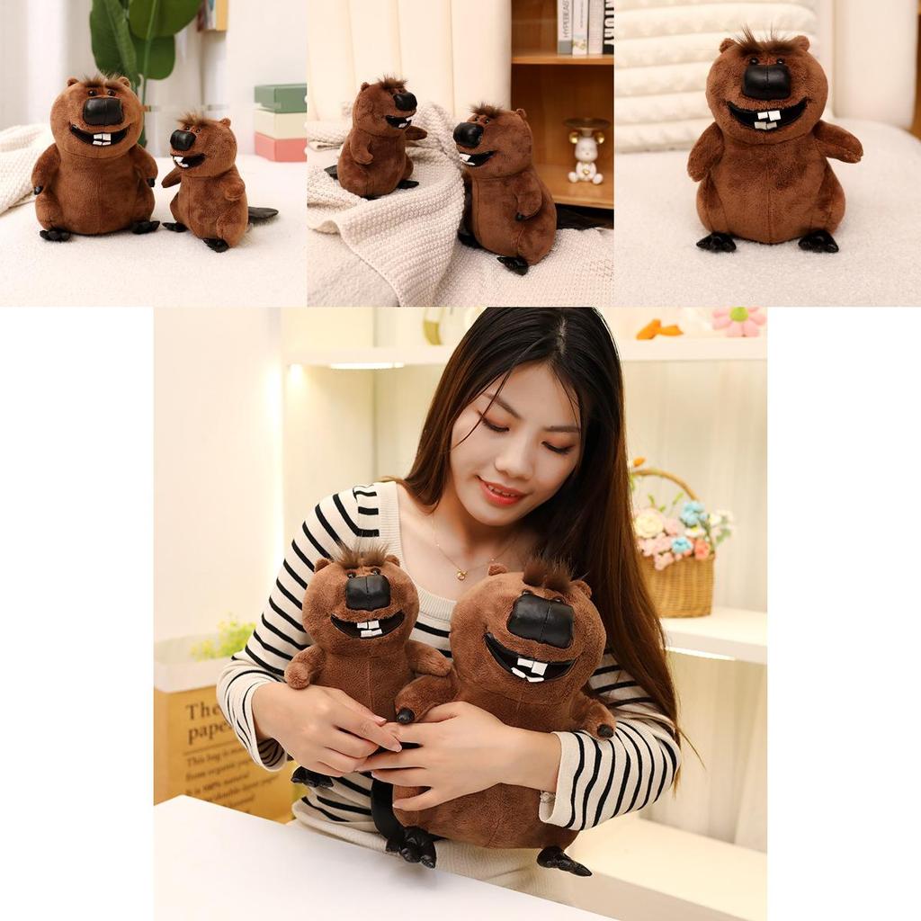 Adorable Beaver Plush Toy Soft Stuffed Animal Doll Cuddle Pillow Gift For Kids