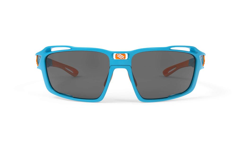 Rudy Project SINTRYX Azzurro Gloss Black Lens Clear Lens Sports Sunglasses for Road and Baseball Frame/Smoke + SP491081-S000 Cycling, Marathon,